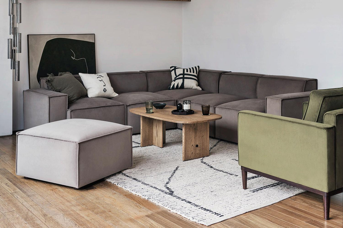 Ecksofa Model 03 mit Polsterhocker