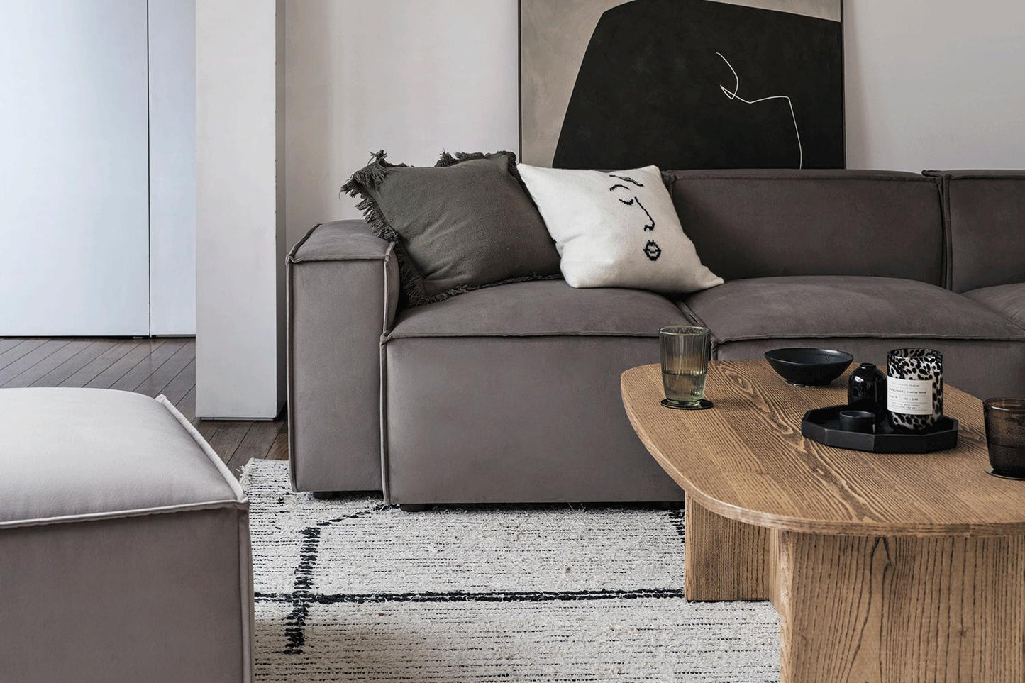 Ecksofa Model 03 mit Polsterhocker