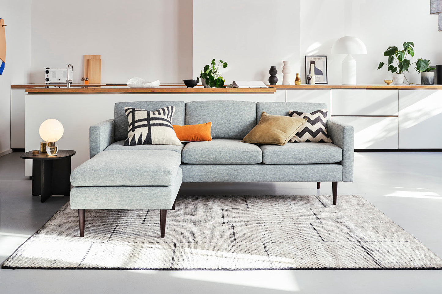 Dreisitzer-Sofa Model 01 mit Ecke links