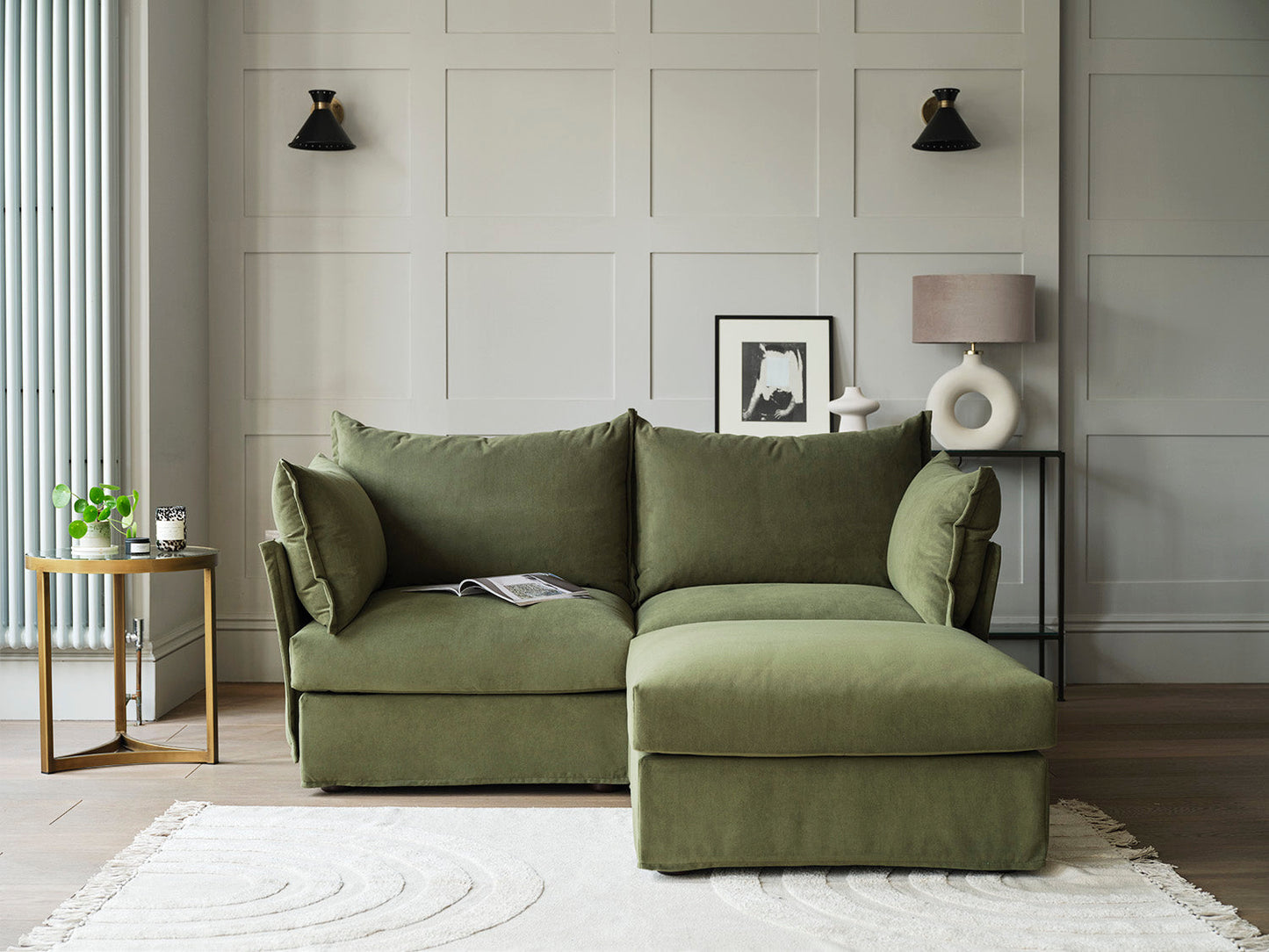 Zweisitzer-Sofa Model 06 mit Ecke links