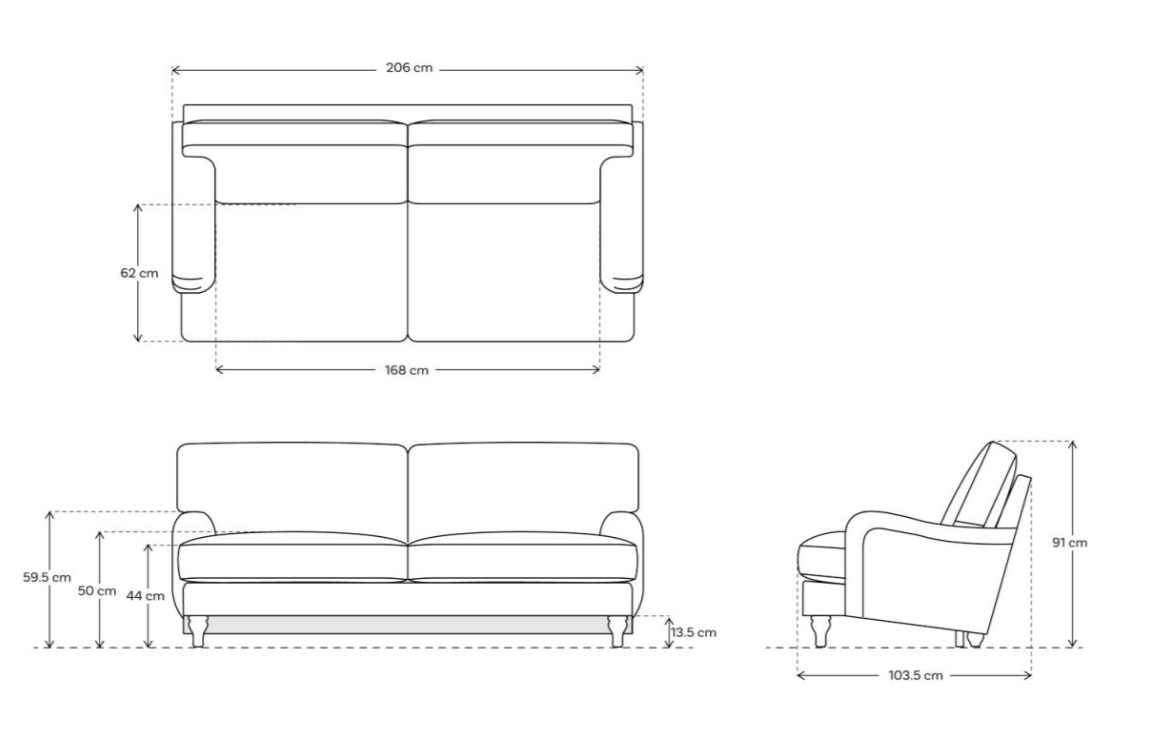 Dreisitzer-Sofa Model 15