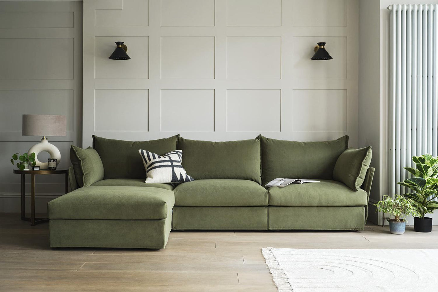 Dreisitzer-Sofa Model 06 mit Ecke links