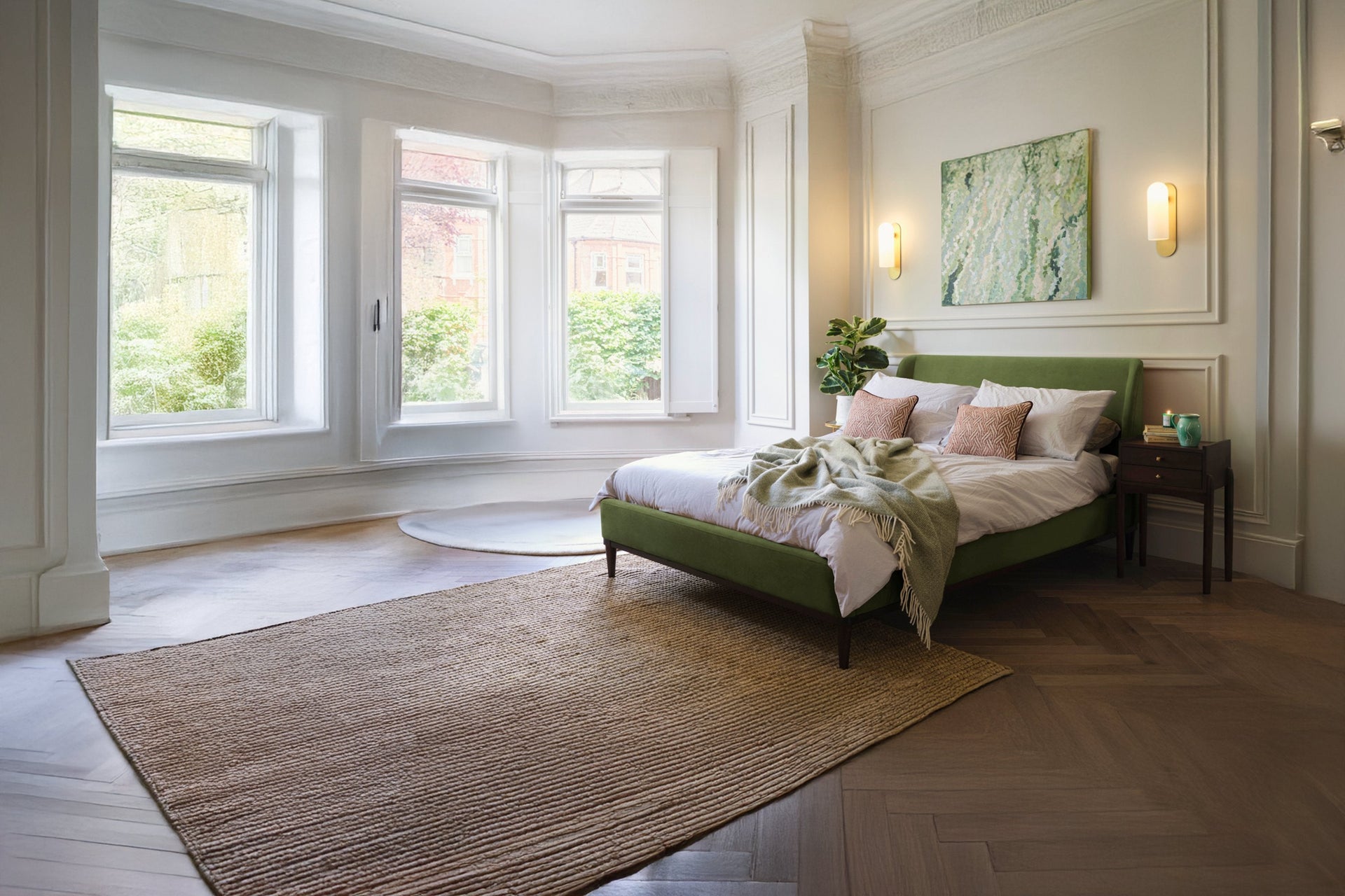 upholstered double bed